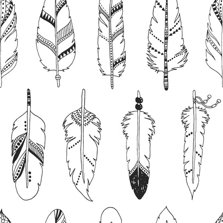 Vector feather background, retro patternのイラスト素材