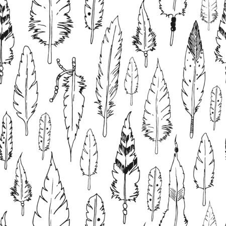 Vector feather background, retro patternのイラスト素材
