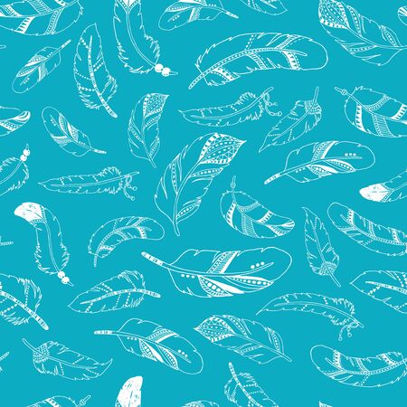 Vector feather background, retro patternのイラスト素材