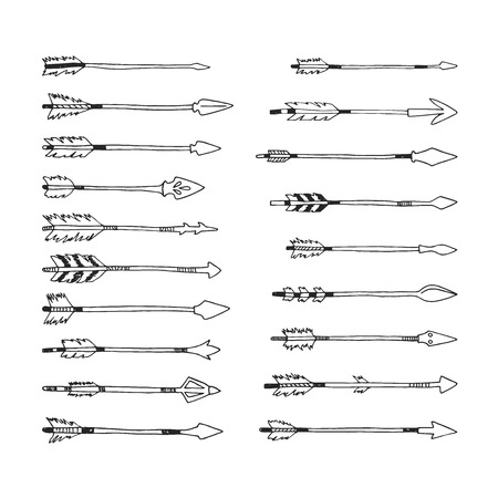 Hand drawn tribal collection with arrowsのイラスト素材