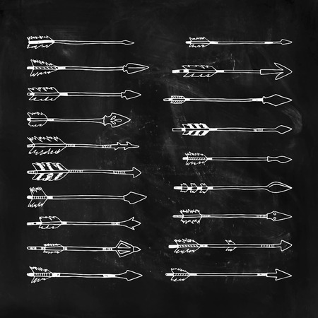 Hand drawn tribal collection with arrowsのイラスト素材