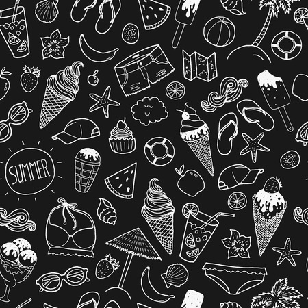 Vector summer hand drawn backgroundのイラスト素材