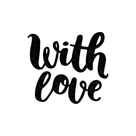 With love. Vector photo overlay, handdrawn lettering, vintage style. For scrapbook, greeting cards and moreのイラスト素材