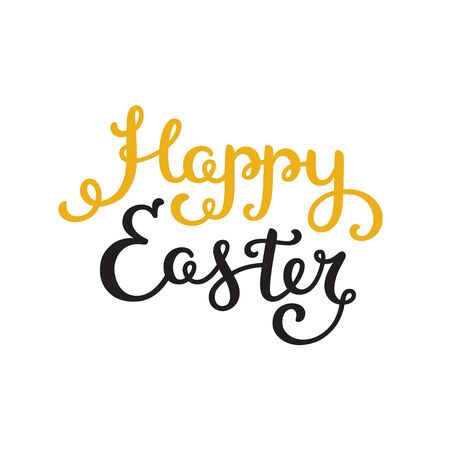 Happy easter card with holiday lettering. Vector easter background,のイラスト素材