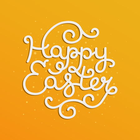 Happy easter card with holiday lettering. Vector easter background,のイラスト素材