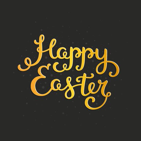 Happy easter card with holiday lettering. Vector easter background,のイラスト素材
