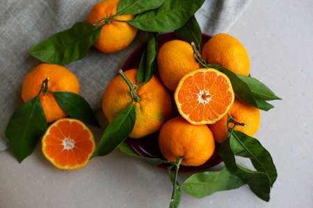 bright and juicy tangerines from turkeyの写真素材