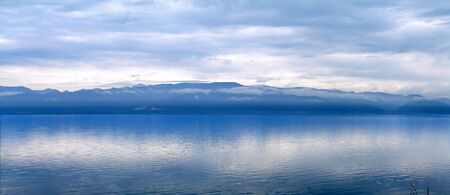 Panorama - lake Baikal, Russiaの写真素材