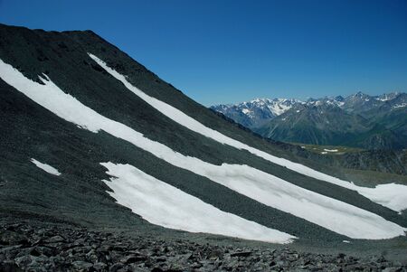 Mountain passage, landscape, panoramic view, Altai