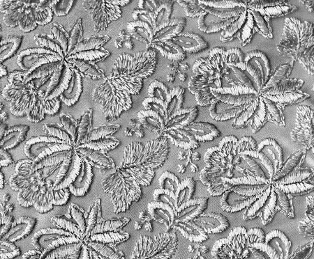 Silver guipure, embroidery on cloth for wedding dress, texture