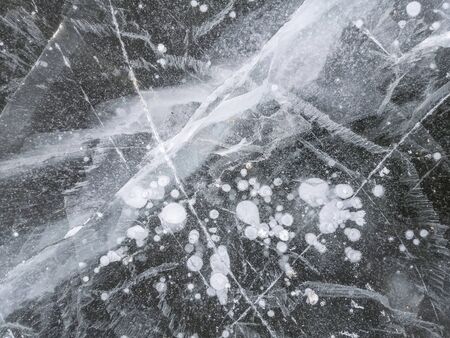 Ice texture, winter snow icy background, frozen river