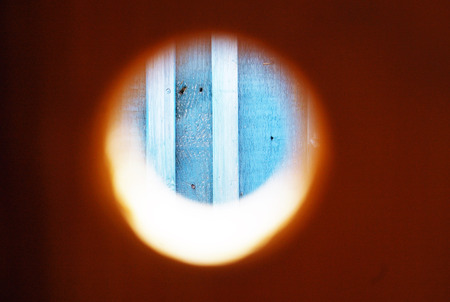 looking out through the hole, abstract picture, watch out