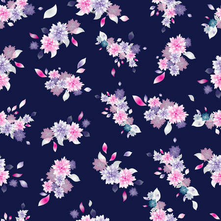 Seamless floral pattern on a colored backgroundのイラスト素材