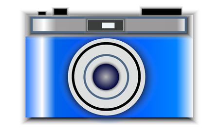 photo camera on white background. Vector illustration, paper cut  styleのイラスト素材