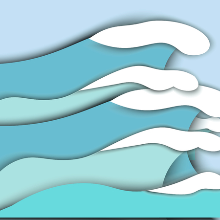 vector sea background, marine illustrationのイラスト素材