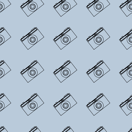 seamless patterns on a colored background, vector photo camera on a colored backgroundのイラスト素材