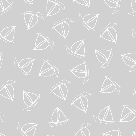 seamless patterns on a colored background, vector sailboat on a colored backgroundのイラスト素材