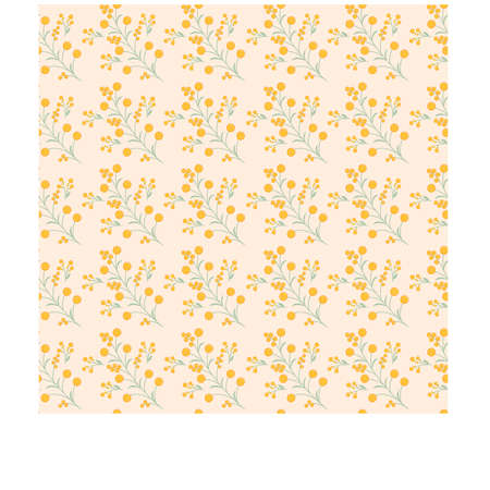 Flowers vector seamless pattern on a colored background. Floral printのイラスト素材