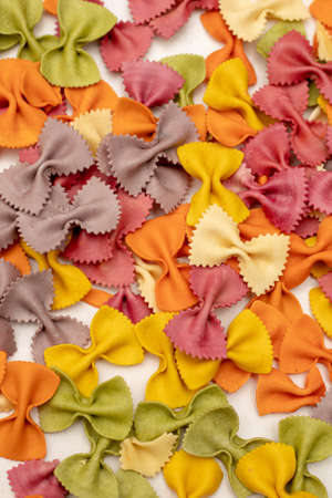 Close-up Photo of colorful Italian pasta background. Traditional Italian food, joyful and Various...