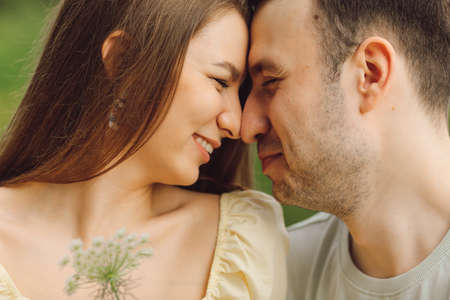 Endless happiness to be in love relationship. Happiness and serenity. Moments of life. Outdoor recreation. It's great time. Right way of life. Happy relationship. Taking care of each other.の写真素材