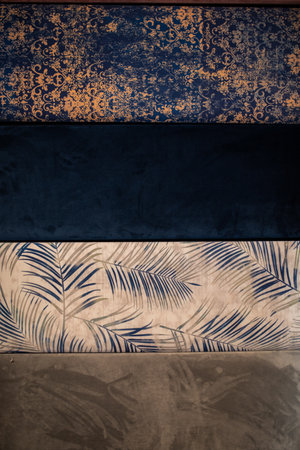 Choice of soft textile wall panels to create headboard, wall paneling, room decoration.Interior .