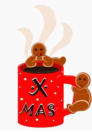 santa claus salutes on the scooterのイラスト素材