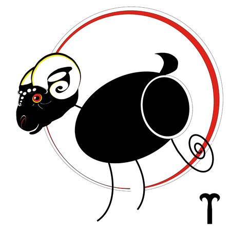 aries, zodiac sign isolated on white backgroundのイラスト素材