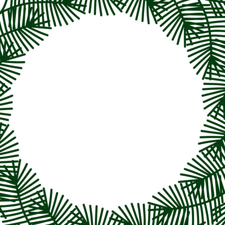 seamless green pine needles pattern frame with copy spaceの写真素材