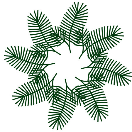 seamless green pine needles pattern frame with copy spaceの写真素材