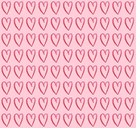 seamless hand-painted watercolor red hearts pattern background
