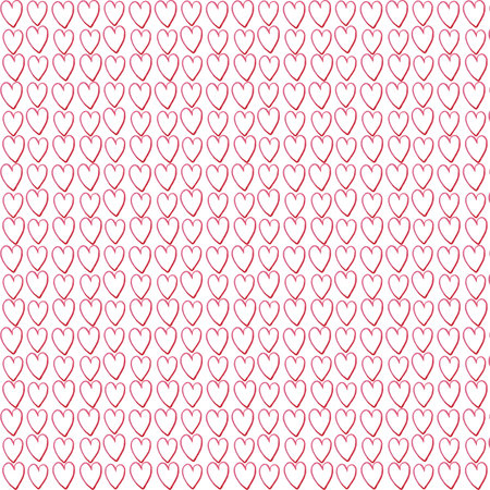 seamless hand-painted watercolor simple pink hearts pattern on white background