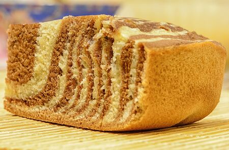 Food photo delicious freshly baked Zebra cakeの写真素材