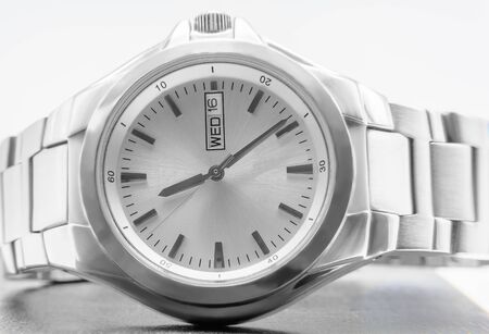 Men's wrist watch made of metal case with metal strapの写真素材