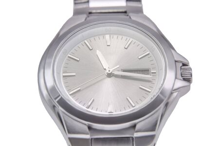 Men's wrist watch made of metal case with metal strapの写真素材