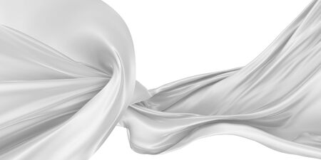 Abstract background of colored wavy silk or satin. 3d rendering image.の写真素材