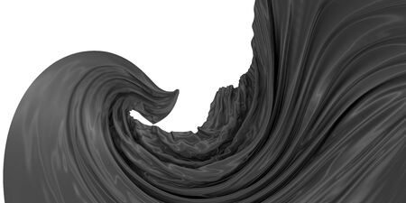 Abstract background of colored wavy silk or satin. 3d rendering image.の写真素材