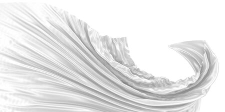 Abstract background of colored wavy silk or satin. 3d rendering image.の写真素材