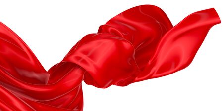 Abstract background of red wavy silk or satin in 3d rendering image.の写真素材
