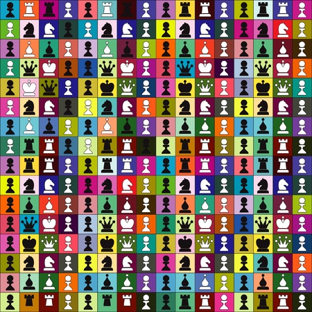 coloured chess-board with a chessのイラスト素材