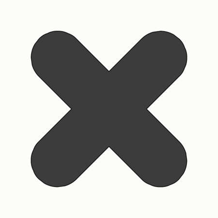 Black cross icon. Checklist mark. Paint brush element. Abstract hand drawn art. Vector illustration. Stock image.のイラスト素材