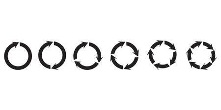 Cursor sign. Black circle of arrows. Arrow button symbol. Black circle design. Vector illustration. Stock image.のイラスト素材