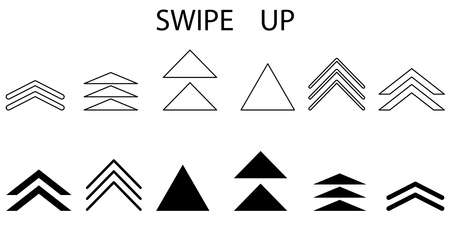 Black arrow up on white backdrop. Forward icon set. Line art. Navigation pointer. Vector illustration. Stock image.のイラスト素材