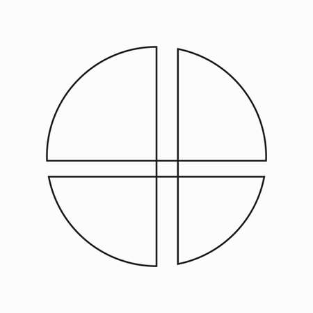 Circle segments icon. Hand drawn picture. Business backdrop. Simple flat design. Vector illustration. Stock image.のイラスト素材
