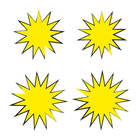 Yellow boom icon. Comic chat sign. Communication concept. Creative art design. Vector illustration. Stock image.のイラスト素材