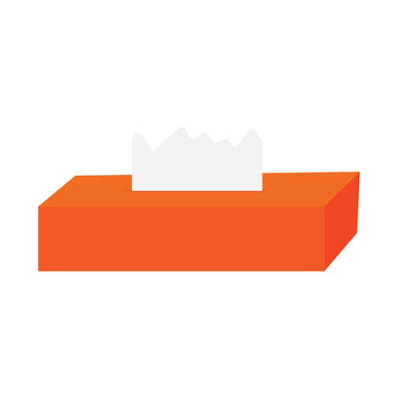 Napkin pack icon. Orange box. Line design. Hygiene element. Clean body. Hand sanitizer. Vector illustration. Stock image.のイラスト素材