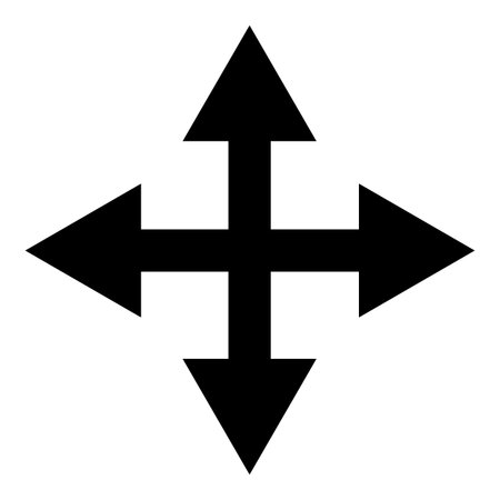 Four arrows icon. Simple flat design. Navigation mobile design. Business background. Vector illustration. Stock image.のイラスト素材