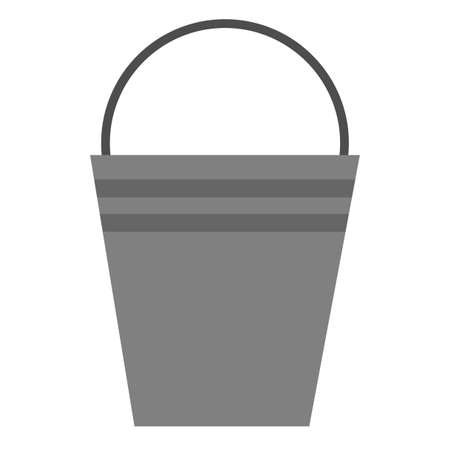 Metal bucket icon. Cartoon art. Hand drawn design. Environment concept. Save nature. Vector illustration. Stock image.のイラスト素材