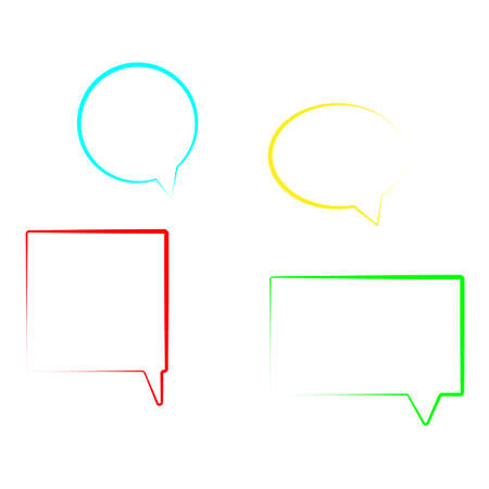Chat icon set. Colored sign. Dialogue symbols. Communication concept. Freehand art. Vector illustration. Stock image.のイラスト素材