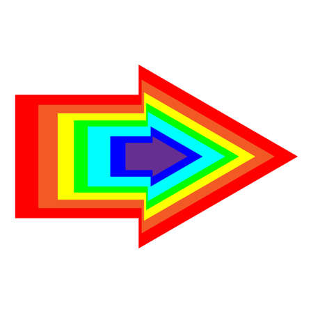 Colored arrow icon. Modern art element. Right direction. Futuristic background. Vector illustration. Stock image.のイラスト素材