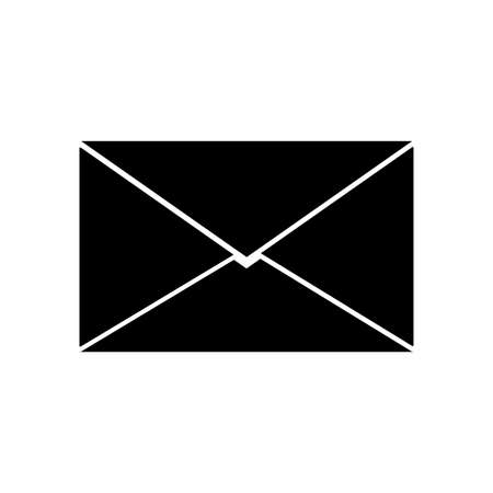 Black envelope icon. Communication background. Postage letter sign. Correspondence mail. Vector illustration. Stock image.のイラスト素材